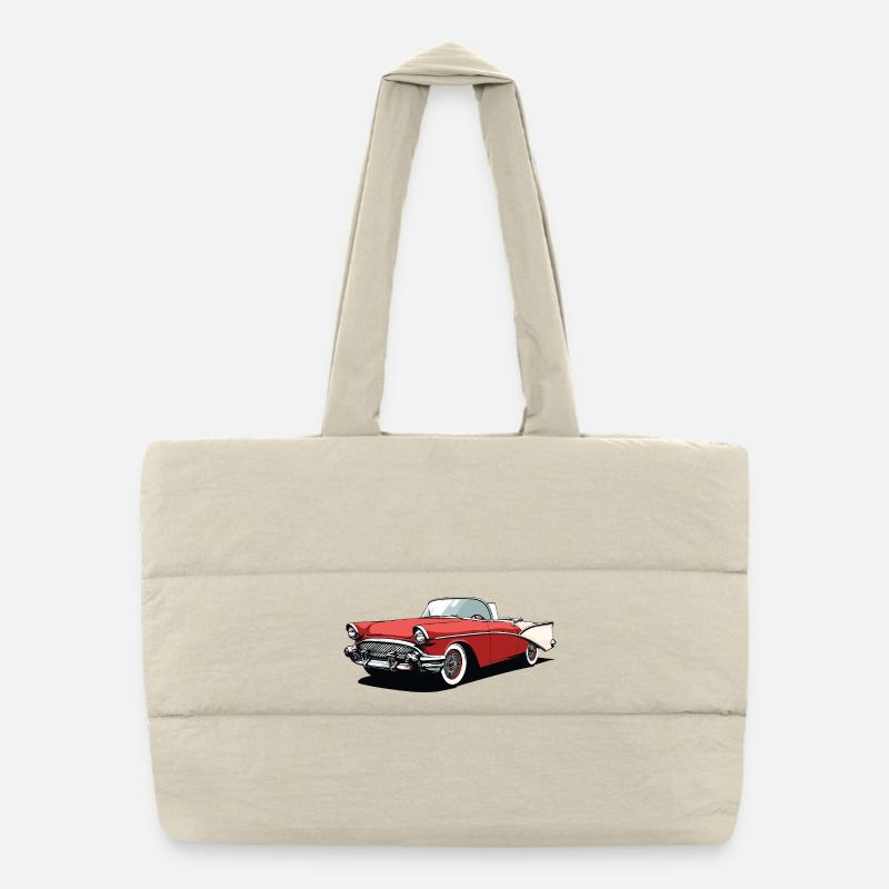 Vintage Cabrio Design Puffer-Einkaufstasche