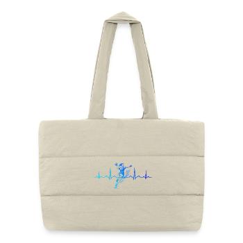 Compact handball design for women's handball - Puffer Shopping Bag - natural - Front