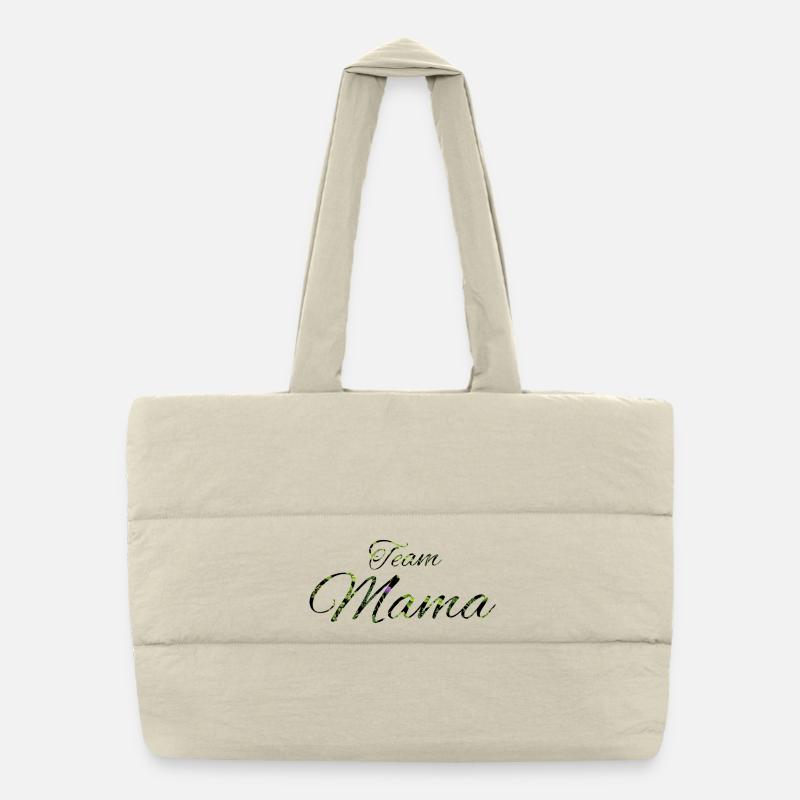 Bonne Année Grüne Blätter Script Puffer-Einkaufstasche