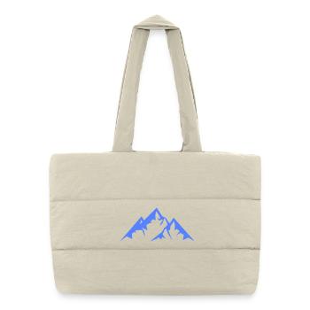 Blue mountain silhouette - Puffer Shopping Bag - natural - Front