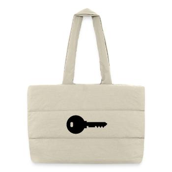 Clé de la maison - Sac shopping matelassé - blanc naturel - Devant