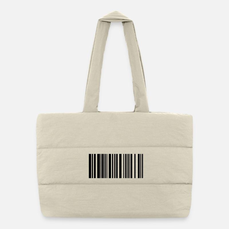 barcode Puffer Shopping Bag