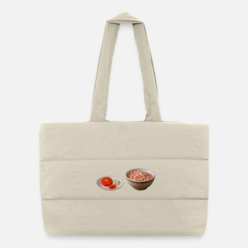 Salade de tomates avec crème sure Sac shopping matelassé