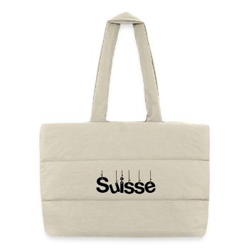 SWITZERLAND. COUNTRY. GENEVA. HUMOR. FLAG - Puffer Shopping Bag - natural - Front