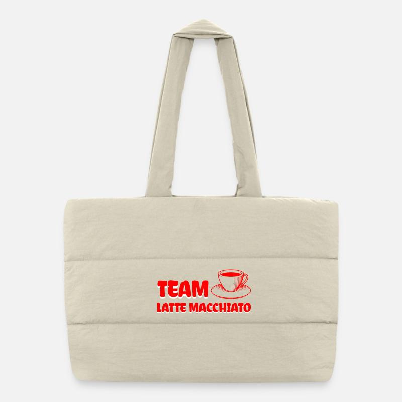 Team Latte macchiato Conception de café cool. Sac shopping matelassé