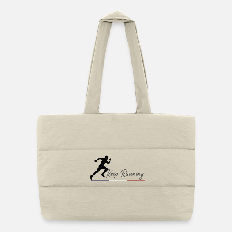 Keep Running Silhouette Sportive Drapeau France V1 Sac shopping matelassé