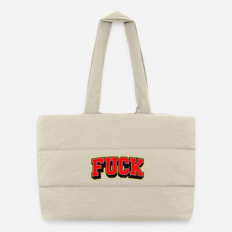 F Word Sports Style Logo Puffer Shopping Bag