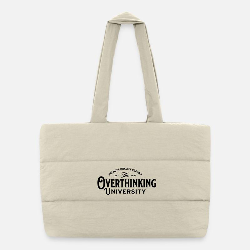 Overthinking_University - Puffer-Einkaufstasche - Naturweiß
