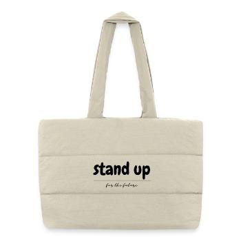 Debout pour l’avenir - Sac shopping matelassé - blanc naturel - Devant