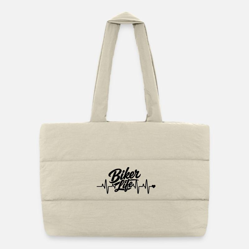 Biker heart rate Puffer Shopping Bag