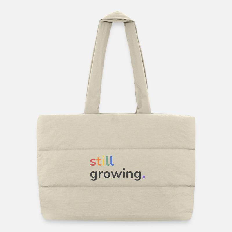 Still Growing Pride Regenbogen minimalistisch - Puffer-Einkaufstasche - Naturweiß