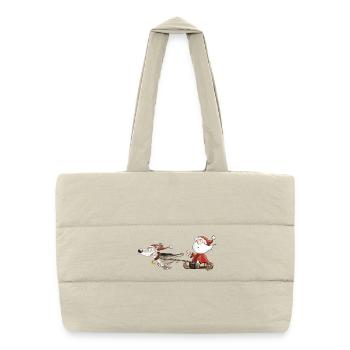 Santa Claus with dog sledges I Christmas - Puffer Shopping Bag - natural - Front