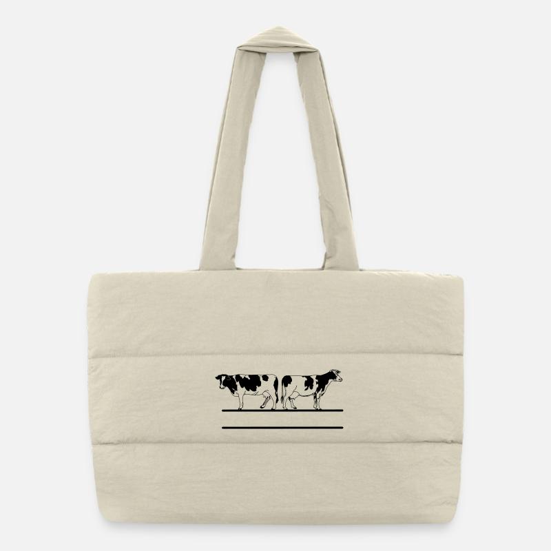 Cow monogram transparent Puffer Shopping Bag