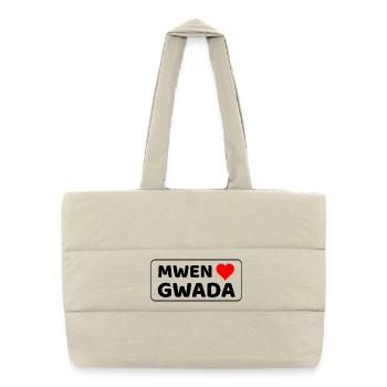 Mwen enmé gwada - I love Guadeloupe - Puffer Shopping Bag - natural - Front