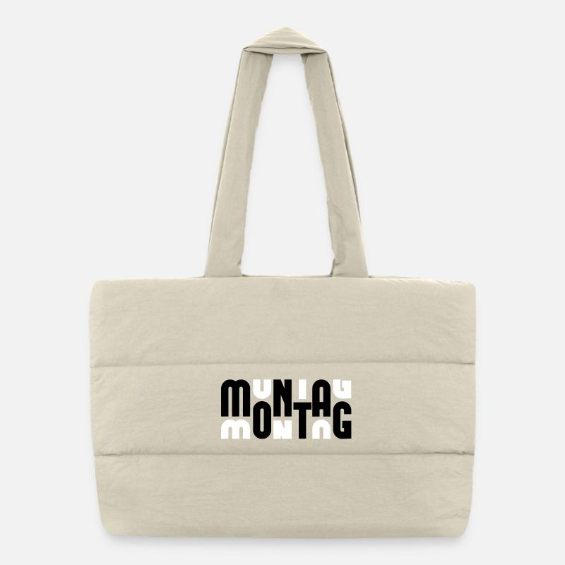 Monday Black/White Puffer Shopping Bag