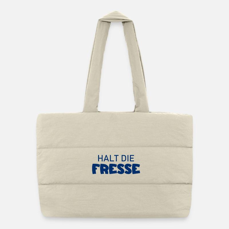 Halt die Fresse - Cooler Spruch Puffer-Einkaufstasche