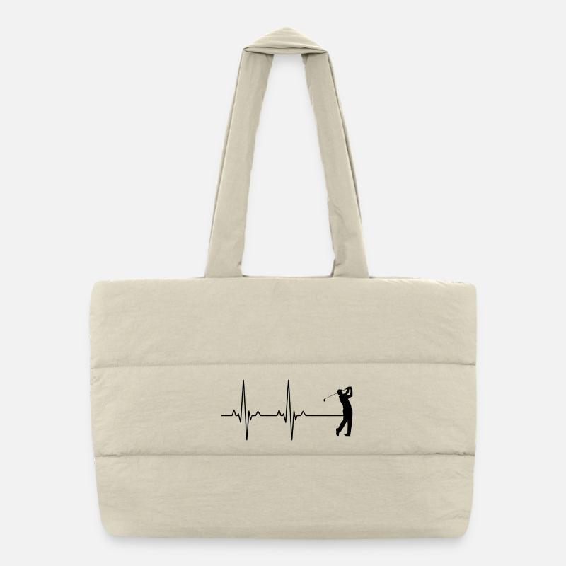 Golf Heartbeat Golfing Women Sac shopping matelassé