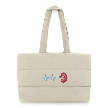 Kidney Rhythm Graph - Puffer Shopping Bag - natural - Front
