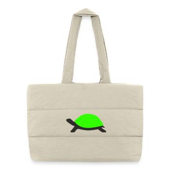 Drawn Turtle - Puffer Shopping Bag - natural - Front