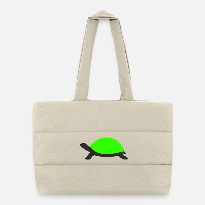 Drawn Turtle Puffer Shopping Bag