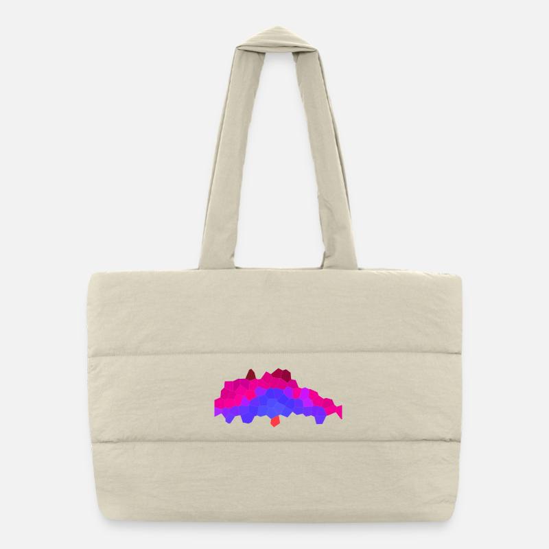 Berry Neon Horizon Sac shopping matelassé