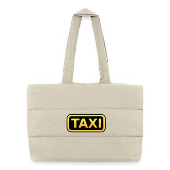 Taxi Schild - Gesteppte Shopping Bag - Naturweiß - Vorne