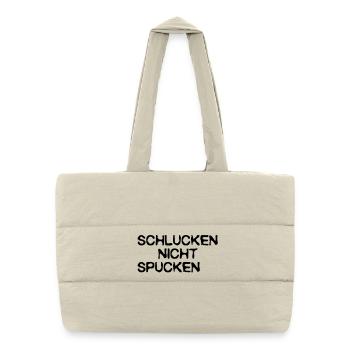 swallow do not spit, - Puffer Shopping Bag - natural - Front
