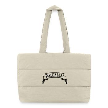 Valhalla in the banner - Puffer Shopping Bag - natural - Front