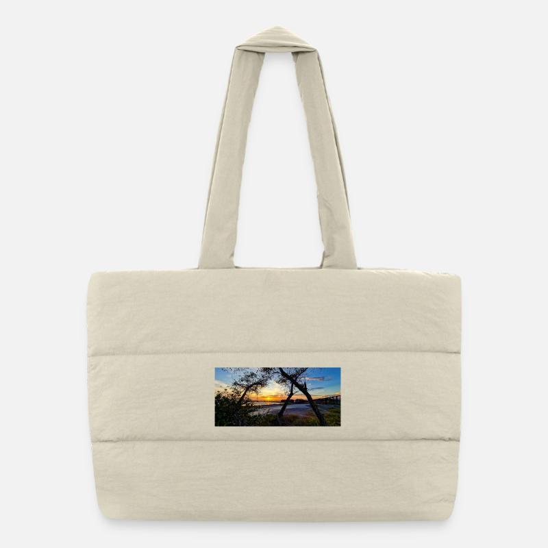 Sunset over the wilderness Puffer Shopping Bag