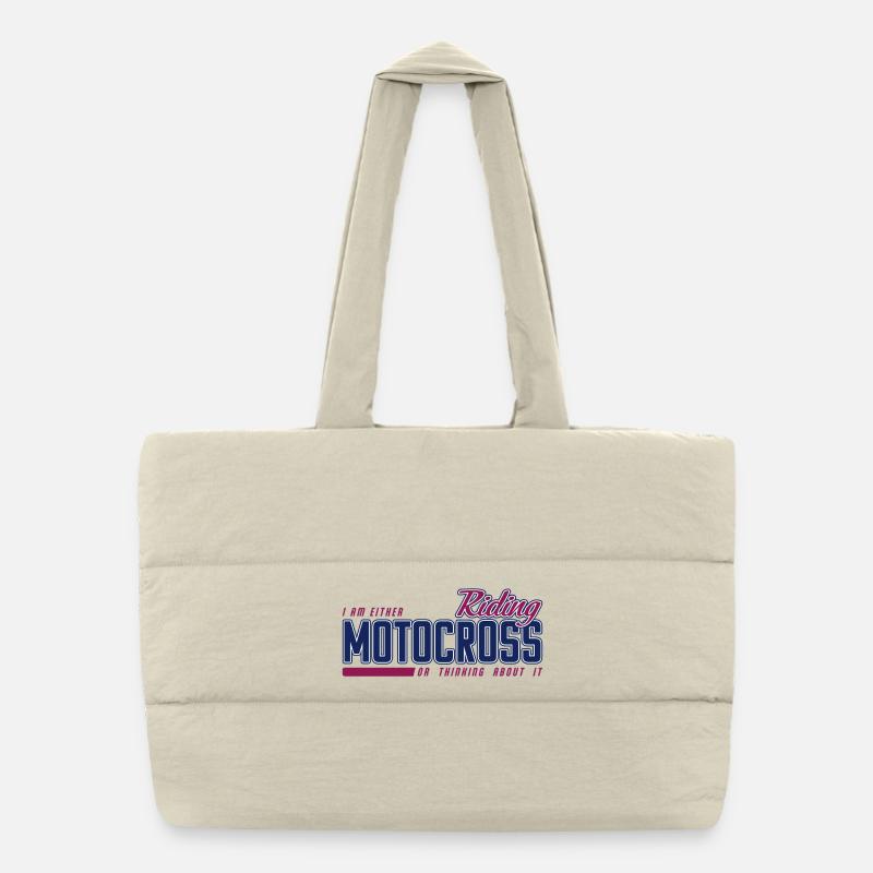 Riding Motocross - MX Riding - Puffer Shopping Bag - natural