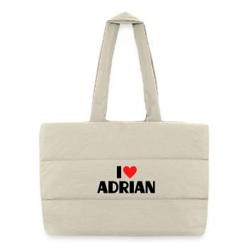 I love Adrian Red Heart Love Fan Gift - Puffer Shopping Bag - natural - Front