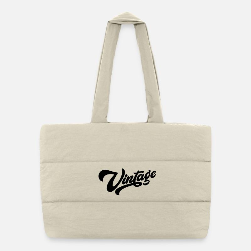 Vintage noir Sac shopping matelassé