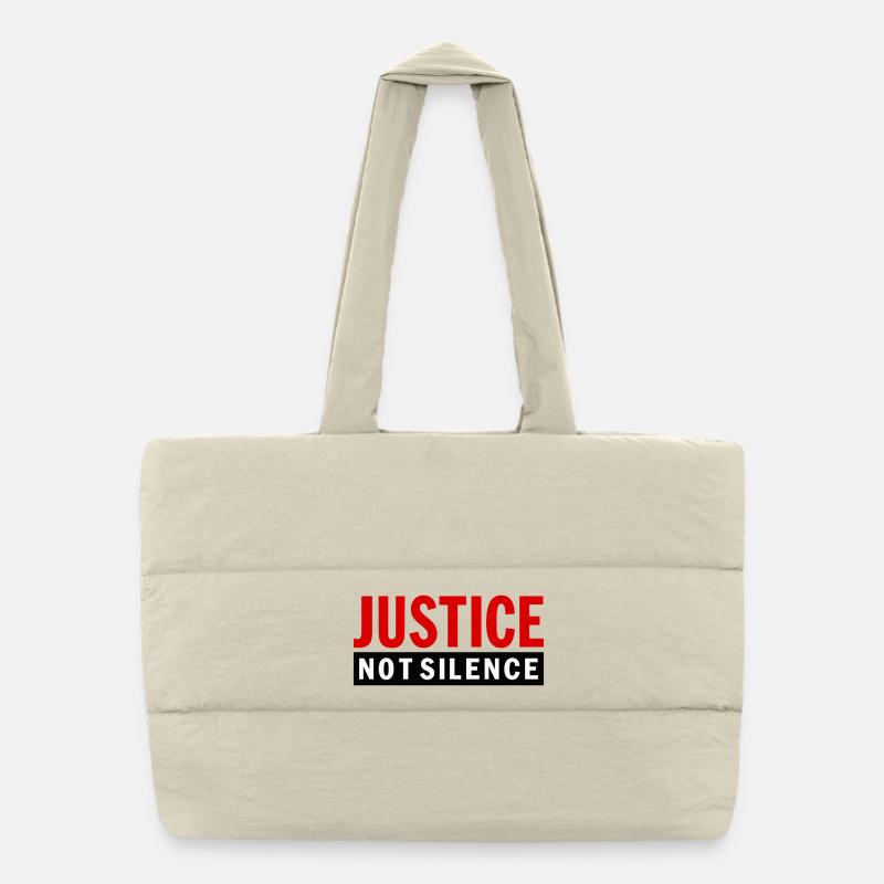 Justice Not Silence Gerechtigkeit Statement Puffer-Einkaufstasche