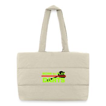 Né pour jouer aux fléchettes, fléchettes, Dasrtspieler, 180 - Sac shopping matelassé - blanc naturel - Devant
