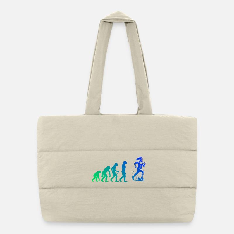 Clear running motif for every day Puffer Shopping Bag