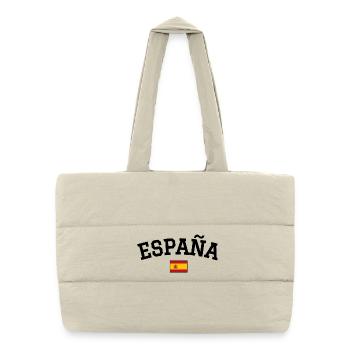 Drapeau espagnol Noir - Sac shopping matelassé - blanc naturel - Devant