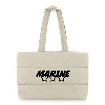 Marin / Marine / Bâteau / Ancre / Mer - Sac shopping matelassé - blanc naturel - Devant