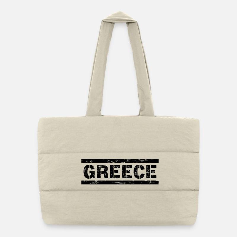 Greece Puffer Shopping Bag