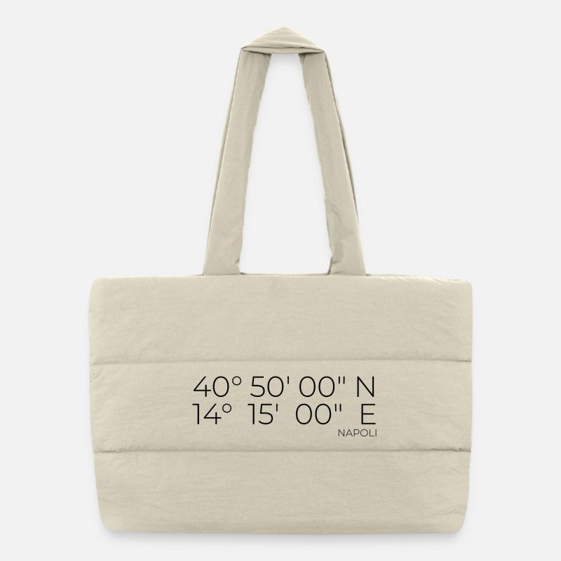 Coordinates: Napoli, Naples, Italy Puffer Shopping Bag