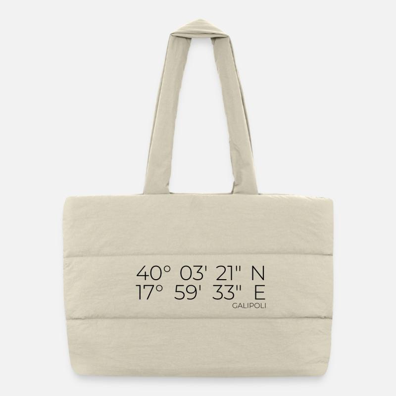 Coordinates: Galipoli, Apulia, Italy Puffer Shopping Bag