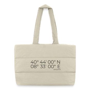 Coordonnées : Sassari, Sardaigne, Italie - Sac shopping matelassé - blanc naturel - Devant