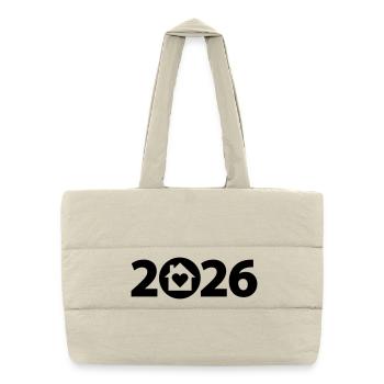 Constructeur 2026, Fête de pendaison de crémaillère 2026, Maison 2026 - Sac shopping matelassé - blanc naturel - Devant