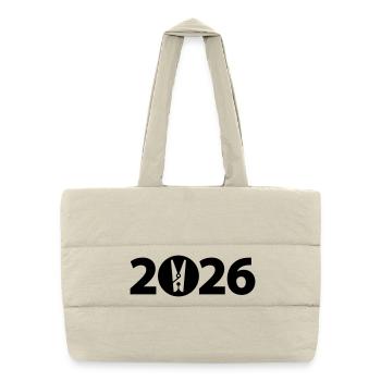 Wäscheklammer, Wäscherei 2026 - Puffer-Einkaufstasche - Naturweiß - Vorne