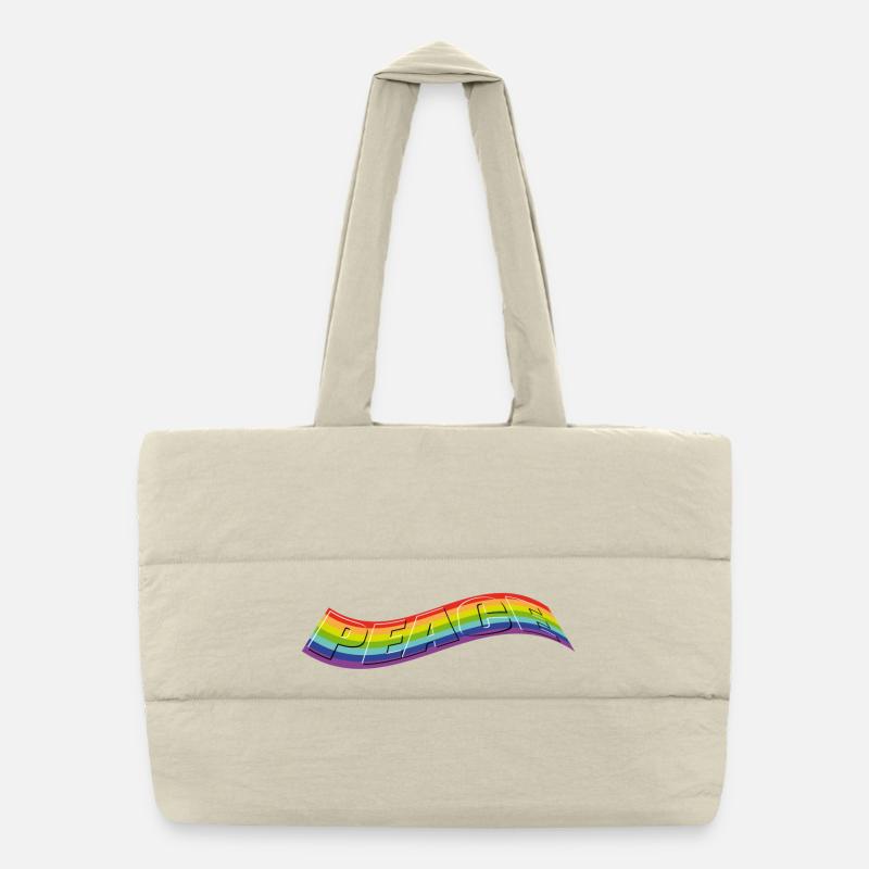 PEACE Claim in Rainbow Puffer-Einkaufstasche