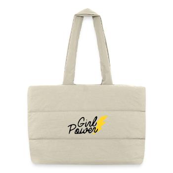 Pouvoir femme - Sac shopping matelassé - blanc naturel - Devant