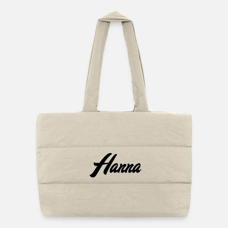 Hanna Name Abstraktes Farbenspiel auf Leinwand - Puffer-Einkaufstasche - Naturweiß