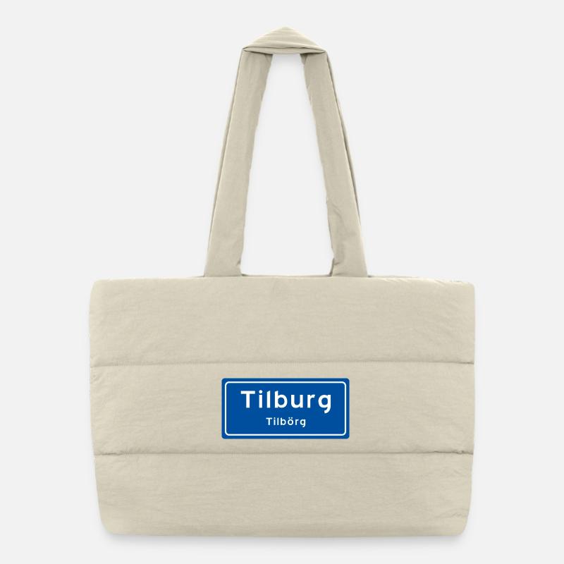 Tilburg place name sign Puffer Shopping Bag