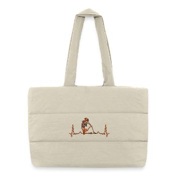 Fréquence cardiaque du squelette - Sac shopping matelassé - blanc naturel - Devant