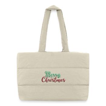 Merry Christmas - Sac shopping matelassé - blanc naturel - Devant