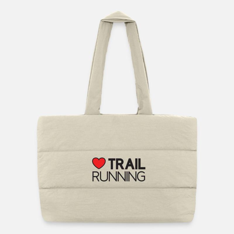 I Love Trail Running Puffer Shopping Bag